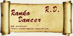 Ranko Dancer vizit kartica